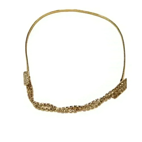 Vintage Rhinestone Gold Coil Stretch Belt Waist Chain Juliana main image 9